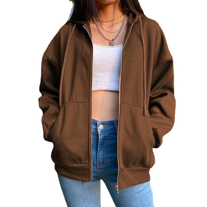 Women's lightweight hoodie zipper with oversized fit, kangaroo pockets and full-length zipper Mune Fashion