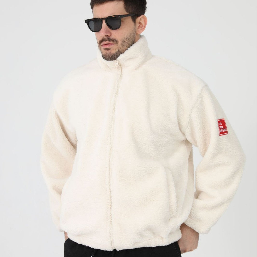 Men's Fleece Jacket with Stand-Up Collar and Practical Pockets Mune