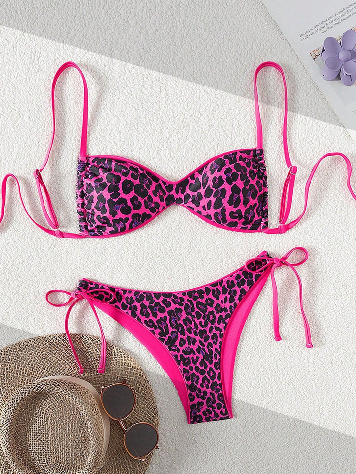 Women Push-Up Bikini with sophisticated animal print and adjustable straps Mune Fashion