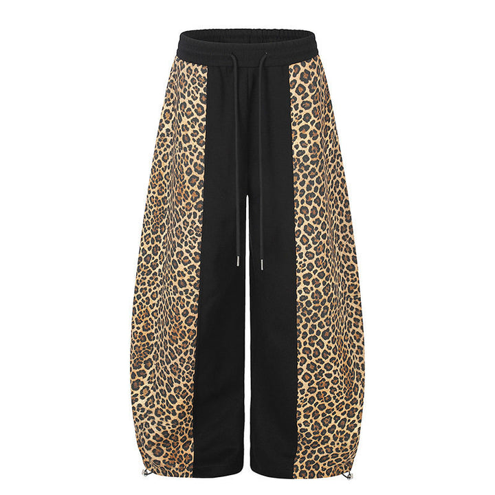 Women's Extra Wide Palazzo Jogpants with Leo Panels, Drawstring Waistband, and Adjustable Hem Mune Fashion