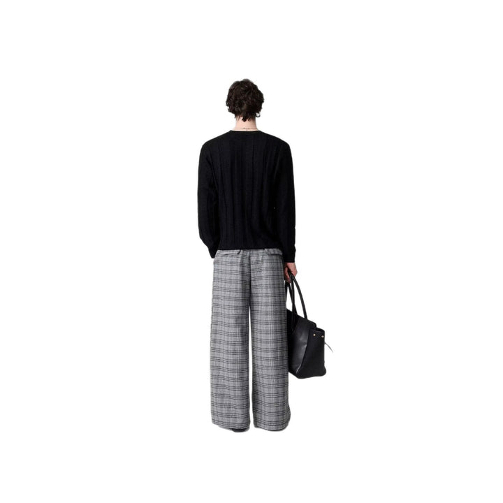 Men's Wide-Cut Checked Carrot Pants Mune Fashion