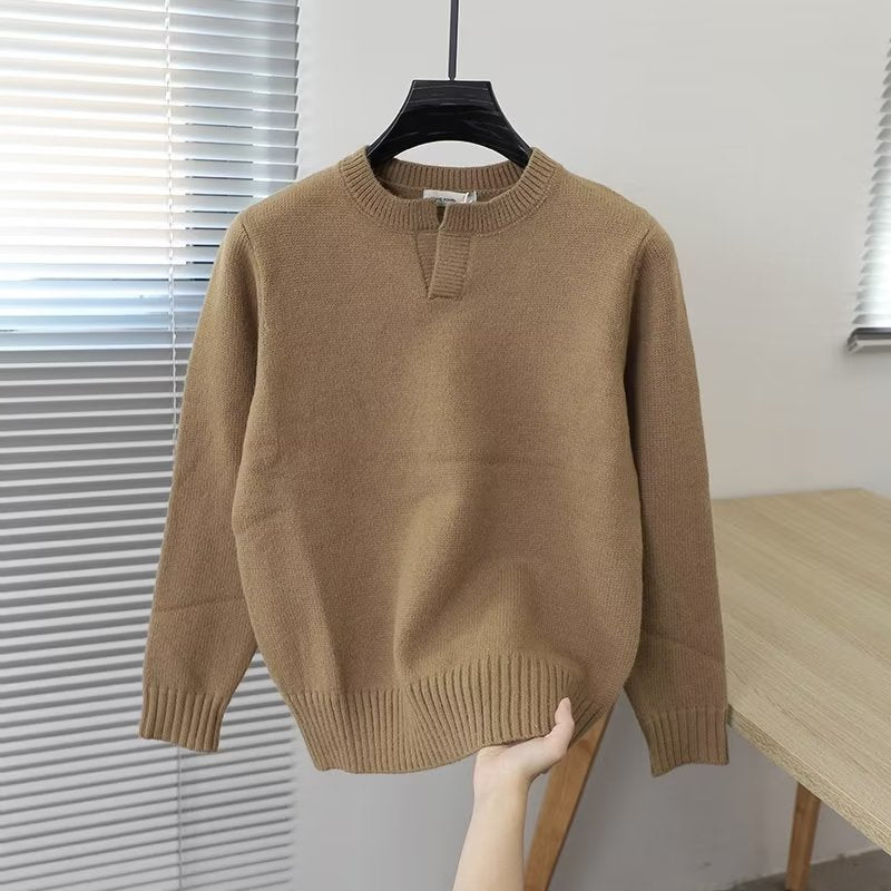 Women Elegant Knit Sweater with Stand-Up Collar Mune Fashion