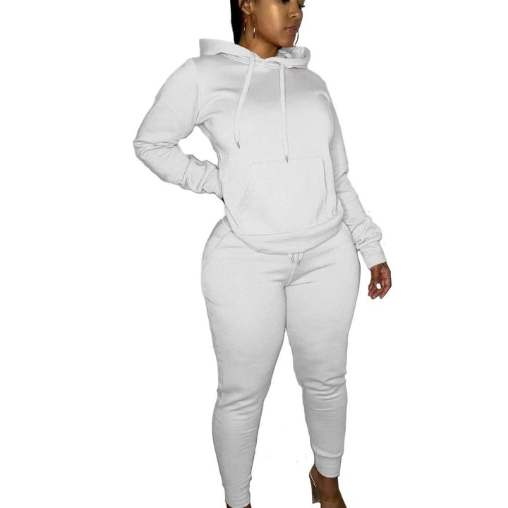 Women's tailored hoodie and jogger set with kangaroo pocket, high comfort waistband, and ribbed ankle cuffs Mune Fashion