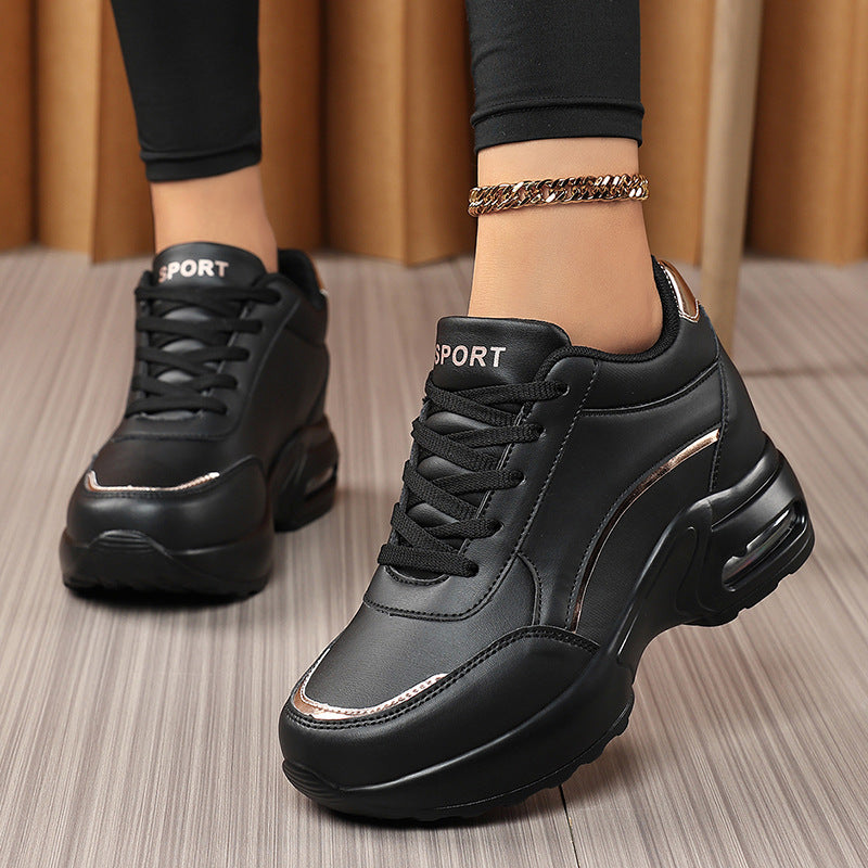Women Chunky Sneakers with Air Cushion Sole and Metallic Details Mune Fashion