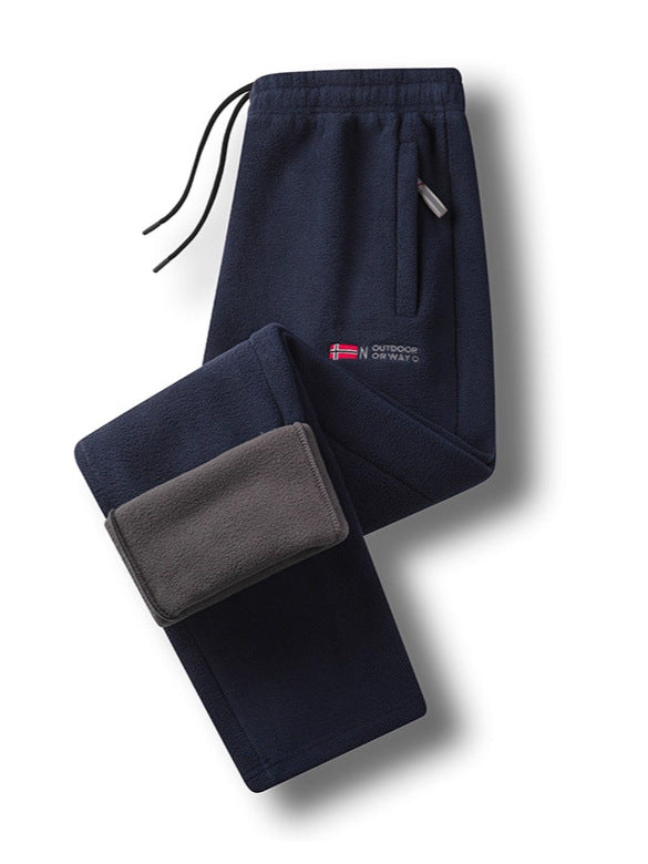 Women's fleece thermal pants with elastic waistband, zip pockets and soft lining Mune Fashion
