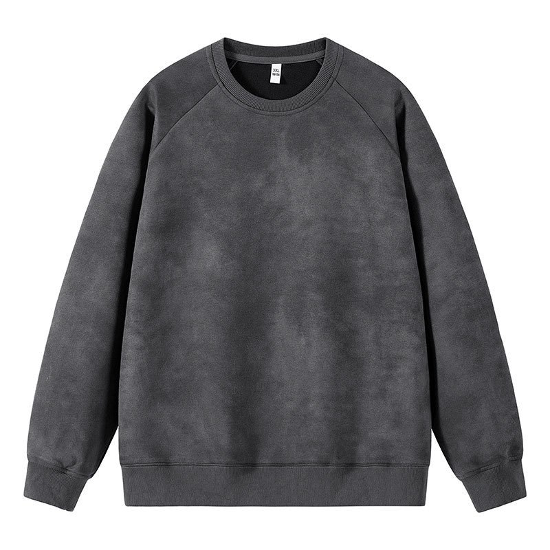 Men's Oversized Sweatshirt with Brushed Fleece Lining and Vintage Wash Mune Fashion