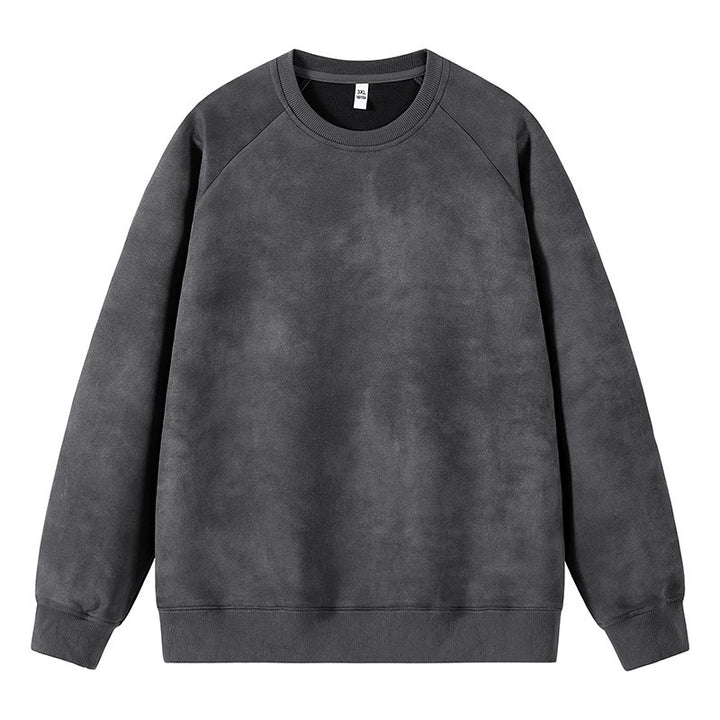 Men's Oversized Sweatshirt with Brushed Fleece Lining and Vintage Wash Mune Fashion