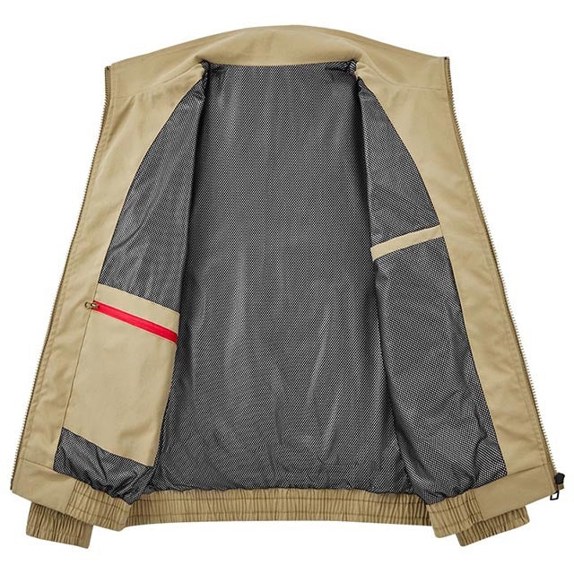 Men's Lightweight Transitional Jacket with High Stand Collar Mune Fashion