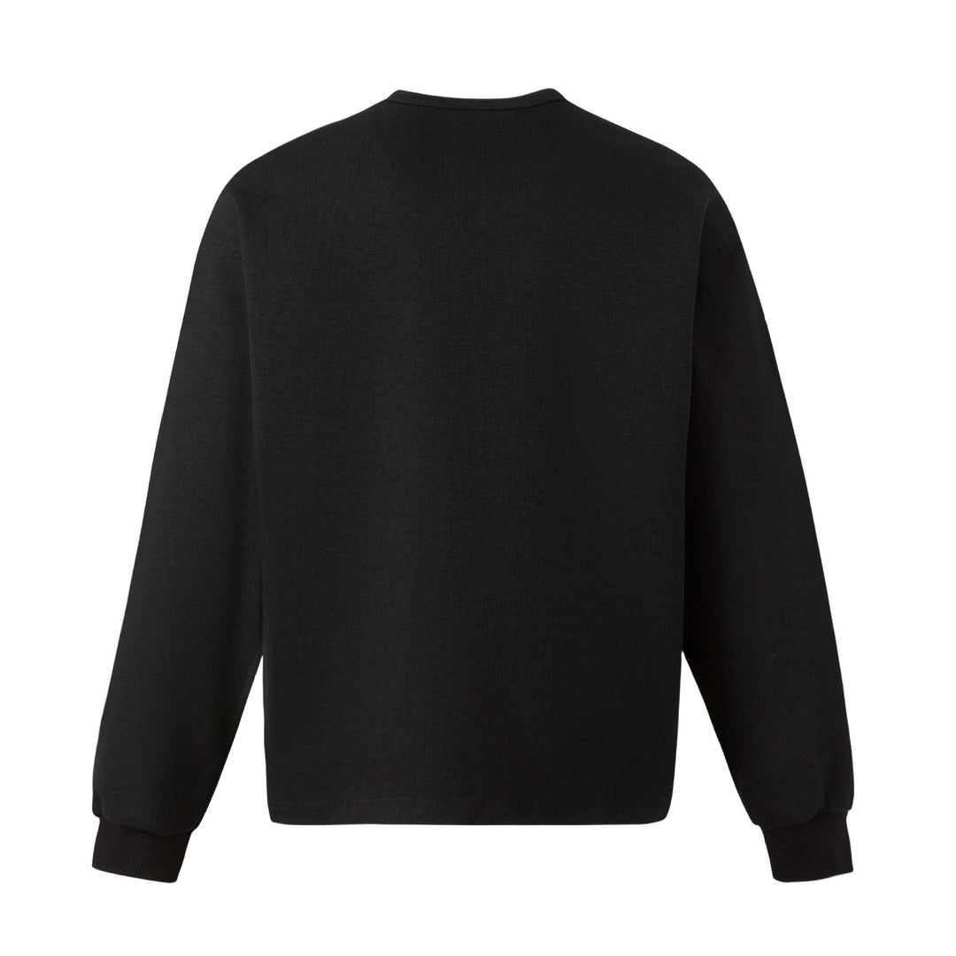Unisex Oversized Sweatshirt with short Henley placket and blurred graphic print Mune Fashion