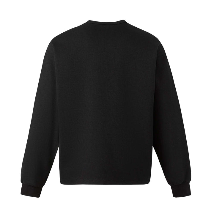 Unisex Oversized Sweatshirt with short Henley placket and blurred graphic print Mune Fashion