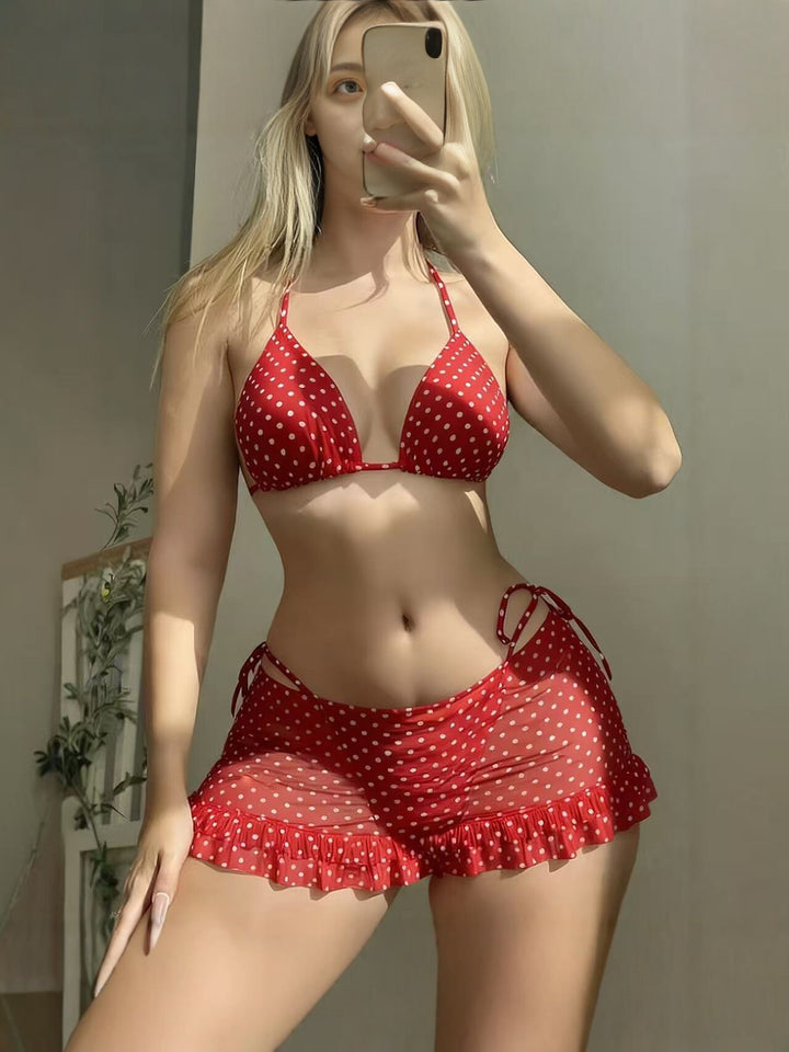 Ladies Triangle Bikini with Ruffle Shorts Mune Fashion
