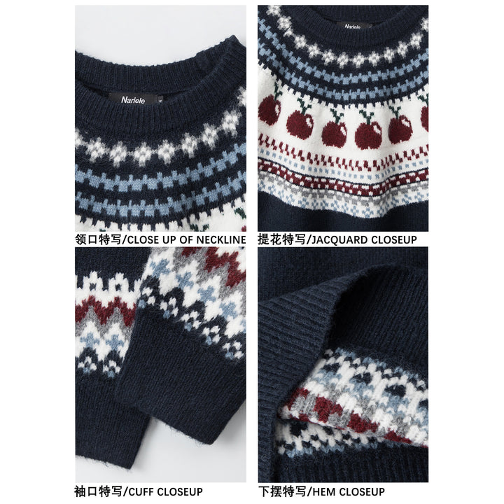 Ladies Patterned Knit Sweater Mune Fashion
