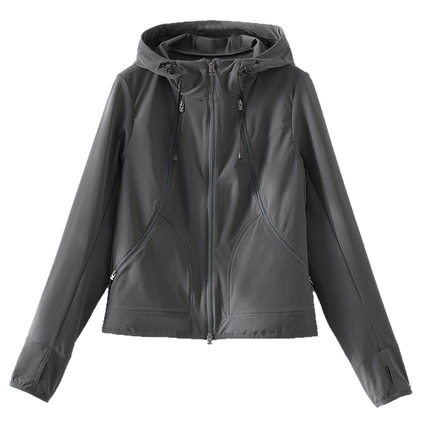 Women's Ultralight Hooded Windbreaker with Two-Way Zipper Mune Fashion