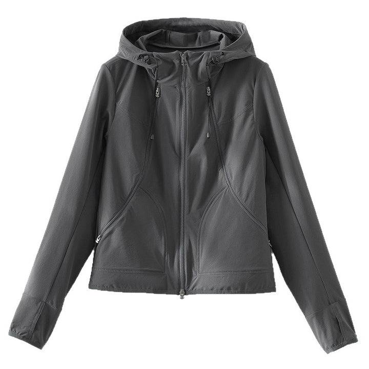 Women's Ultralight Hooded Windbreaker with Two-Way Zipper Mune Fashion