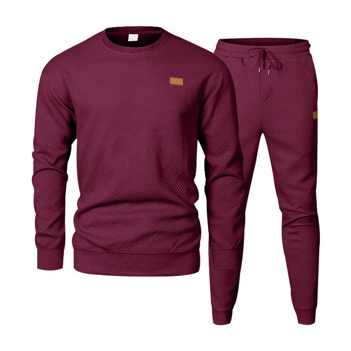 Men's structured cotton tracksuit set with regular fit, elastic waistband, and drawstring Mune Fashion