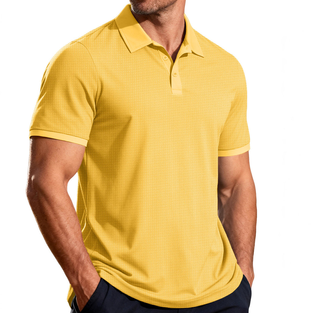 Men's structured pique short-sleeve polo shirt with shirt collar Mune Fashion