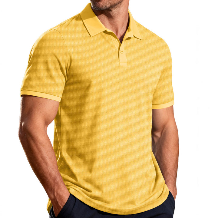 Men's structured pique short-sleeve polo shirt with shirt collar Mune Fashion