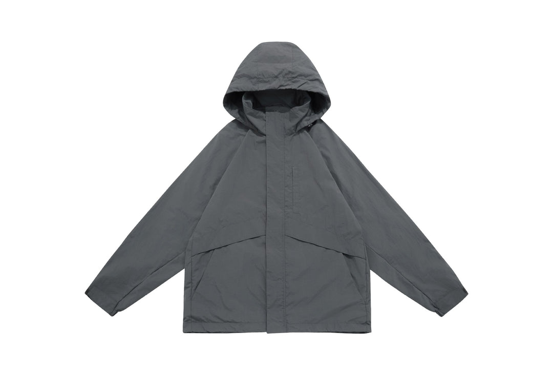 Unisex Wide water-repellent hooded parka with concealed zipper flap and flap pockets Mune Fashion