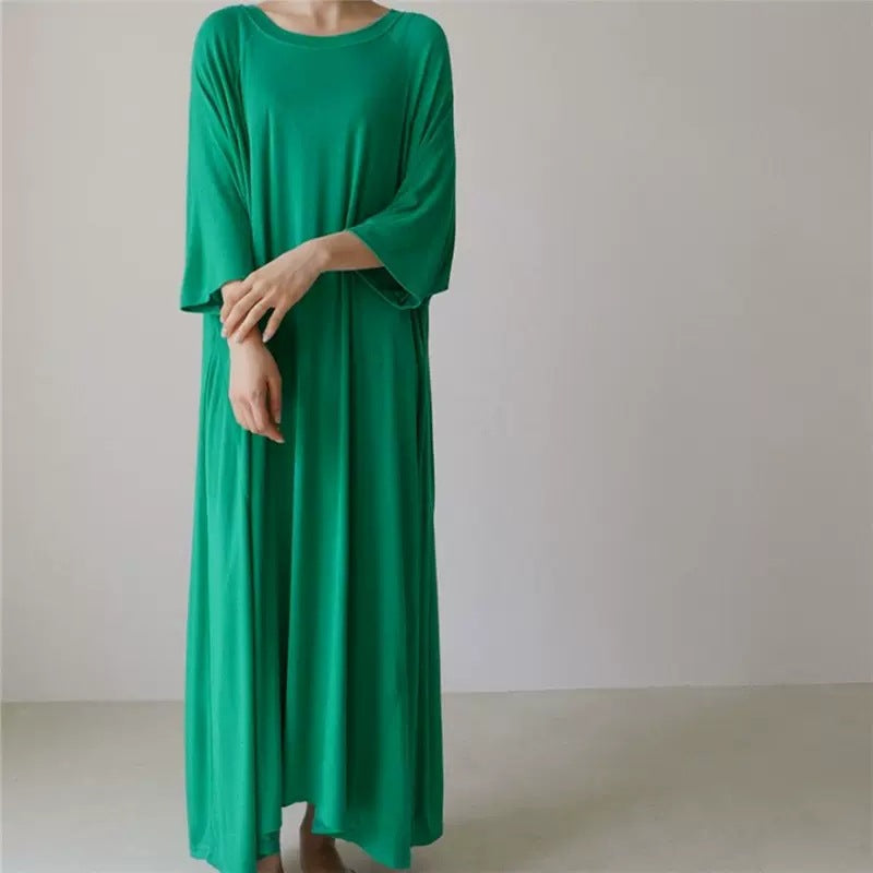 Women Soft Oversize Tunic Dress made of Viscose Jersey with Raglan Sleeves Mune Fashion