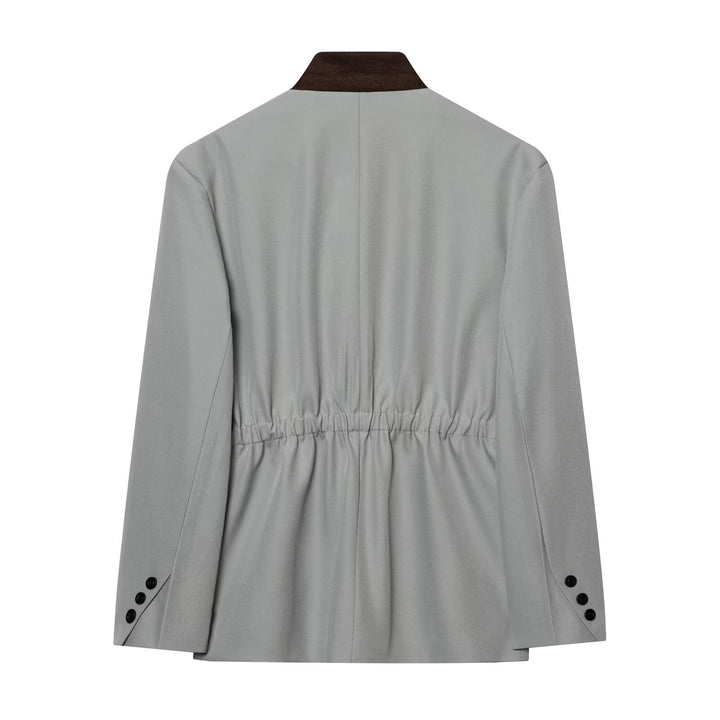Women's short blazer with stand-up collar and concealed button placket Mune Fashion