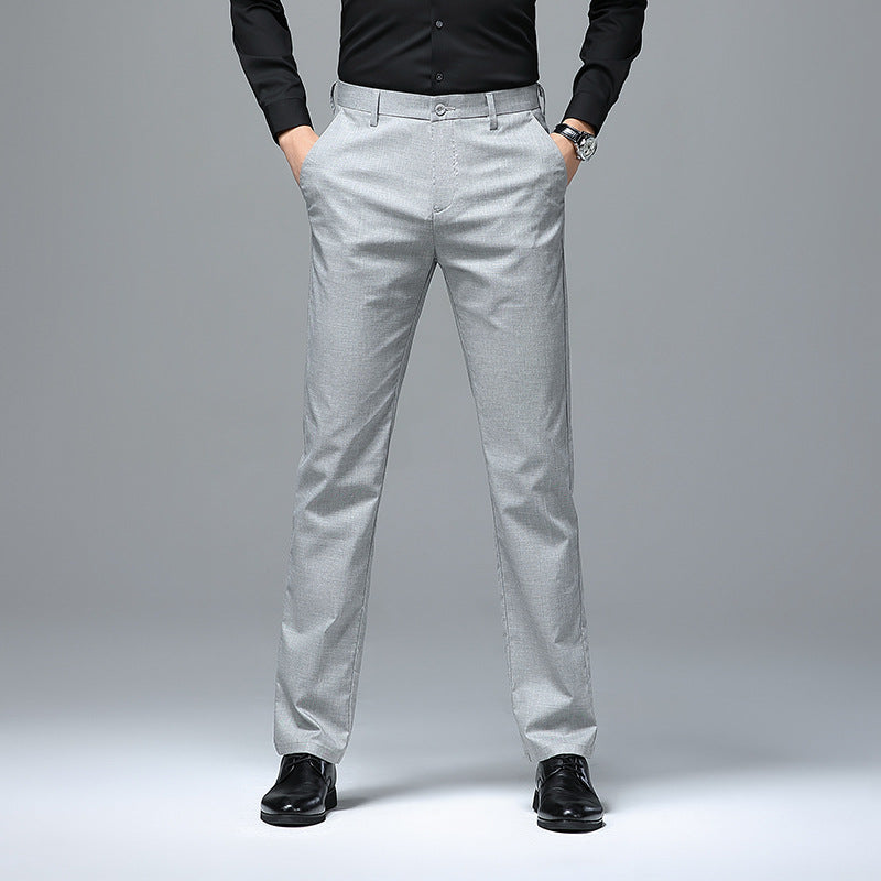 Men's Slim Chino Business Pants with Crease and Light Stretch Mune Fashion