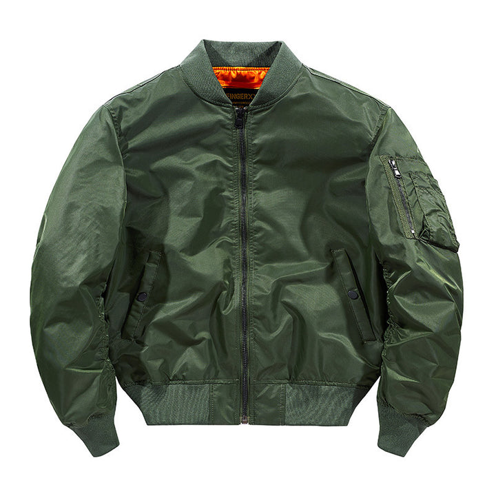 Men's flight bomber jacket made of technical nylon with ribbed cuffs and arm pocket Mune Fashion