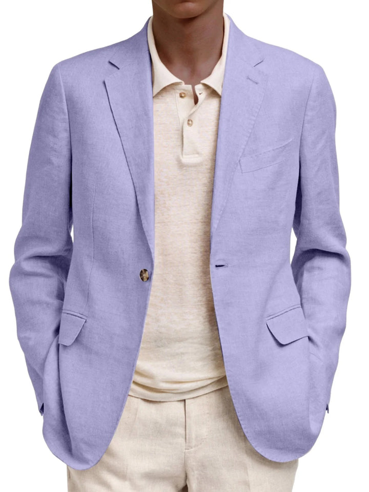 Men's lightweight linen blazer with unstructured silhouette and patch pockets Mune Fashion