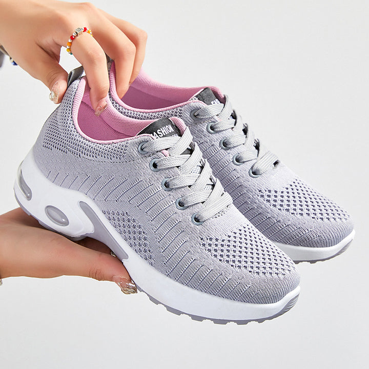 Women's knitted comfort sneaker with visible air unit, pressure-relieving memory footbed inlay and grip profile sole Mune Fashion
