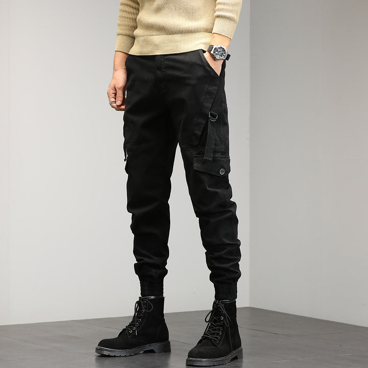 Men's Tapered Cargo Jogger Pants with ergonomic knee inserts, flap utility pockets, and ribbed ankle cuffs Mune Fashion