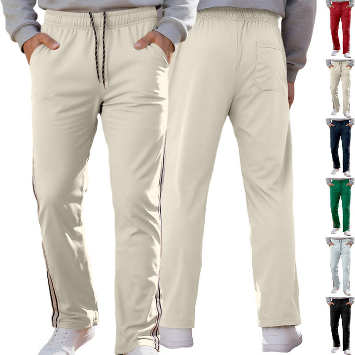 Men's casual training pants with elastic waistband and side contrast stripes Mune Fashion