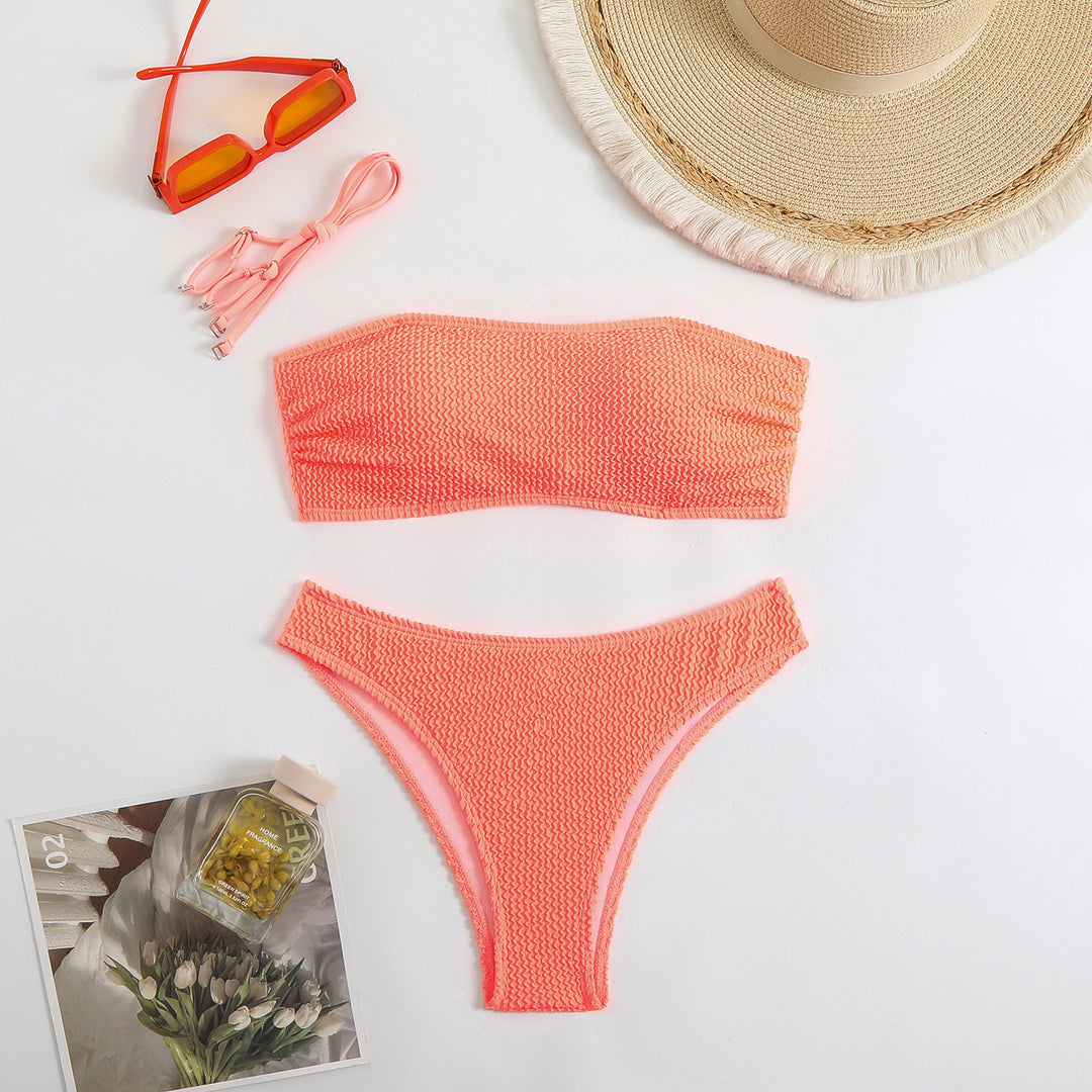 Women Bandeau Bikini Set with textured fabric Mune Fashion