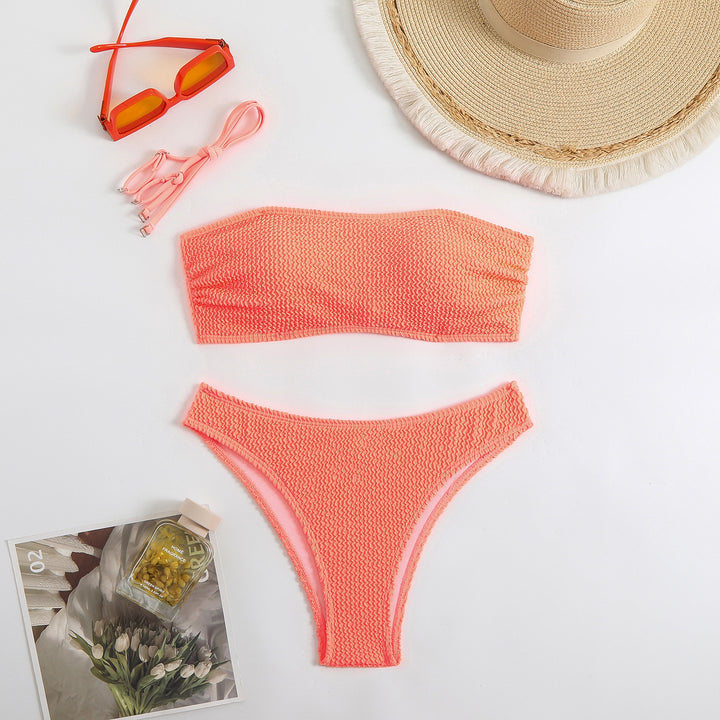 Women Bandeau Bikini Set with textured fabric Mune Fashion