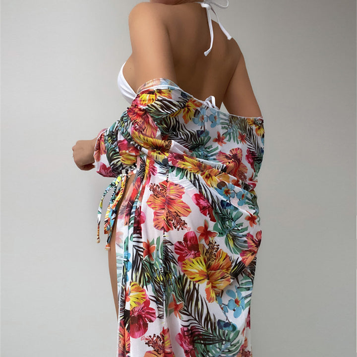 Women's High-Waisted Bikini with Floral Cover-Up Mune Fashion