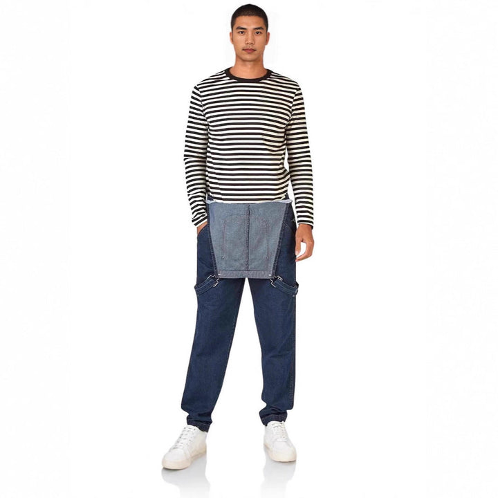 Men's Jeans Overalls with Pockets and Adjustable Straps