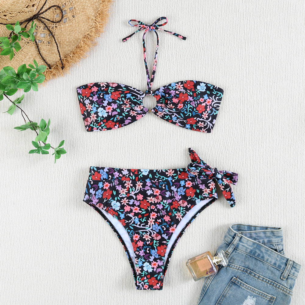 Women Bandeau Bikini with Braided Ring Detail Mune Fashion