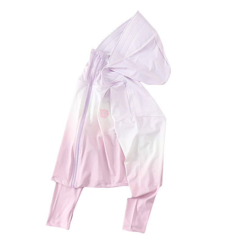 Women's lightweight UV protection hooded jacket made of functional stretch with full-length zipper and raglan sleeves Mune Fashion