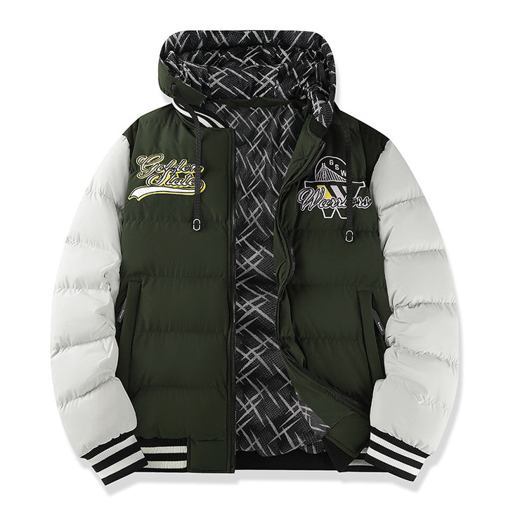 Men's Fashion Quilted Jacket with High Collar and Contrasting Accents Mune Fashion