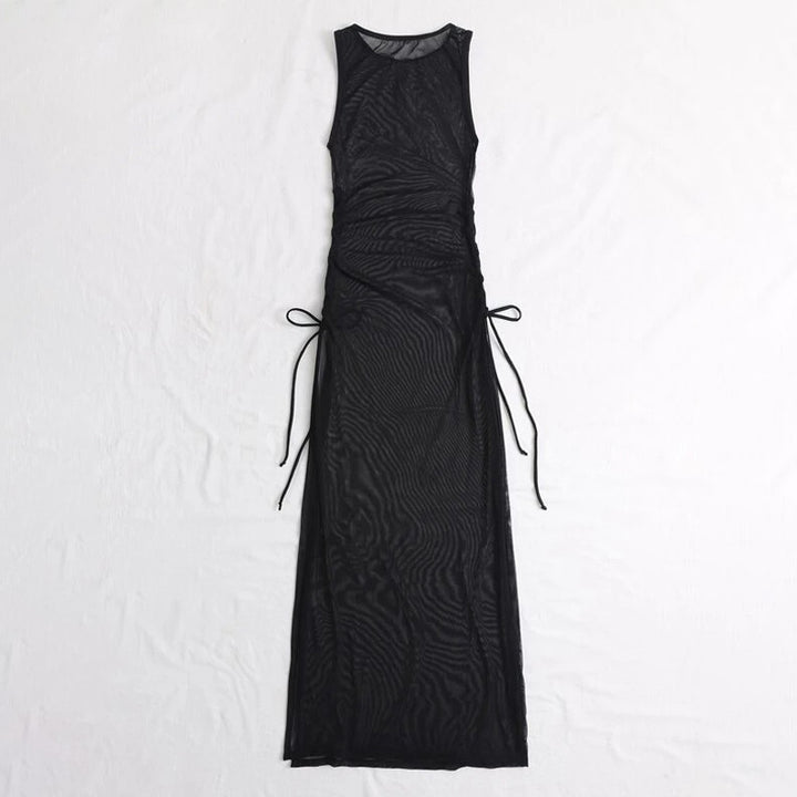 Women's Maxi Dress with Side Lacing Details Mune Fashion
