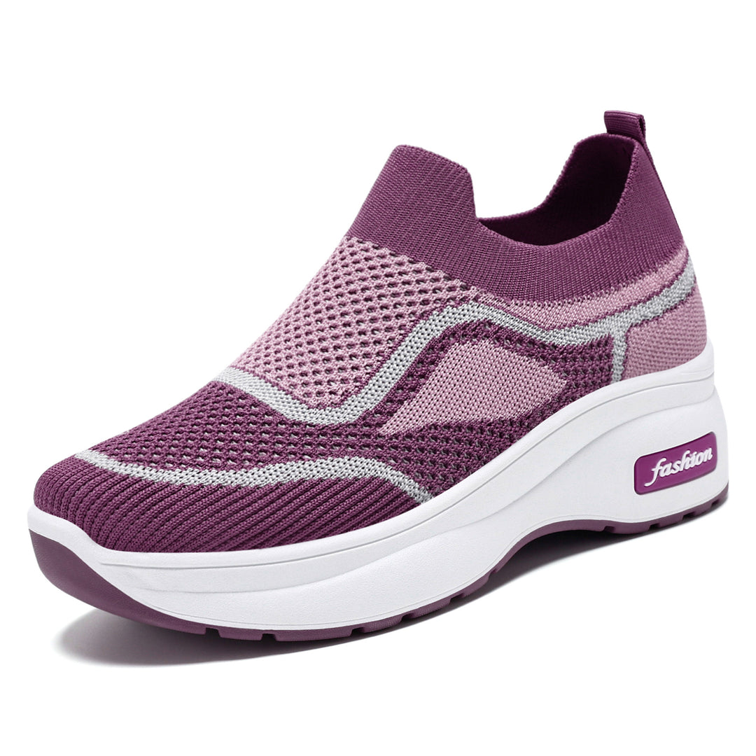 Women nan ultra-lightweight knit slip-on with ergonomic wedge sole and removable comfort insole compartment Mune Fashion