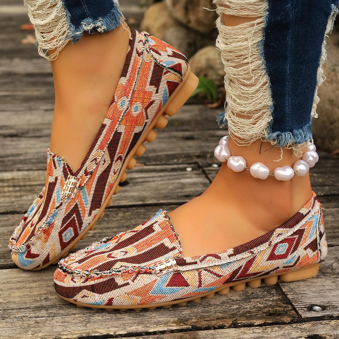 Women's nan light moccasins with textured imitation leather look, padded comfort insole and slip-resistant rubber sole Mune Fashion