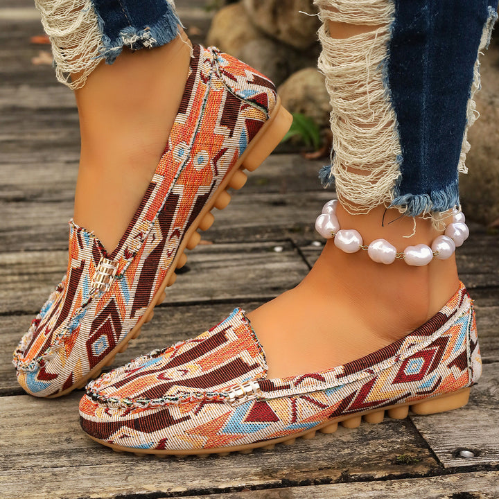 Women's nan light moccasins with textured imitation leather look, padded comfort insole and slip-resistant rubber sole Mune Fashion