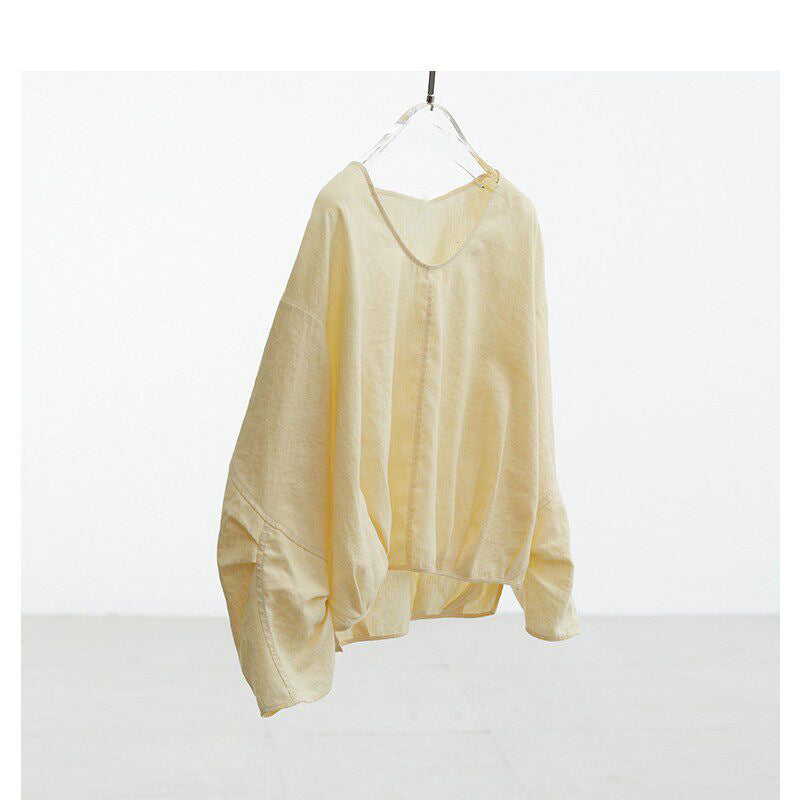 Women Airy and Comfortable Linen Blouse Mune Fashion