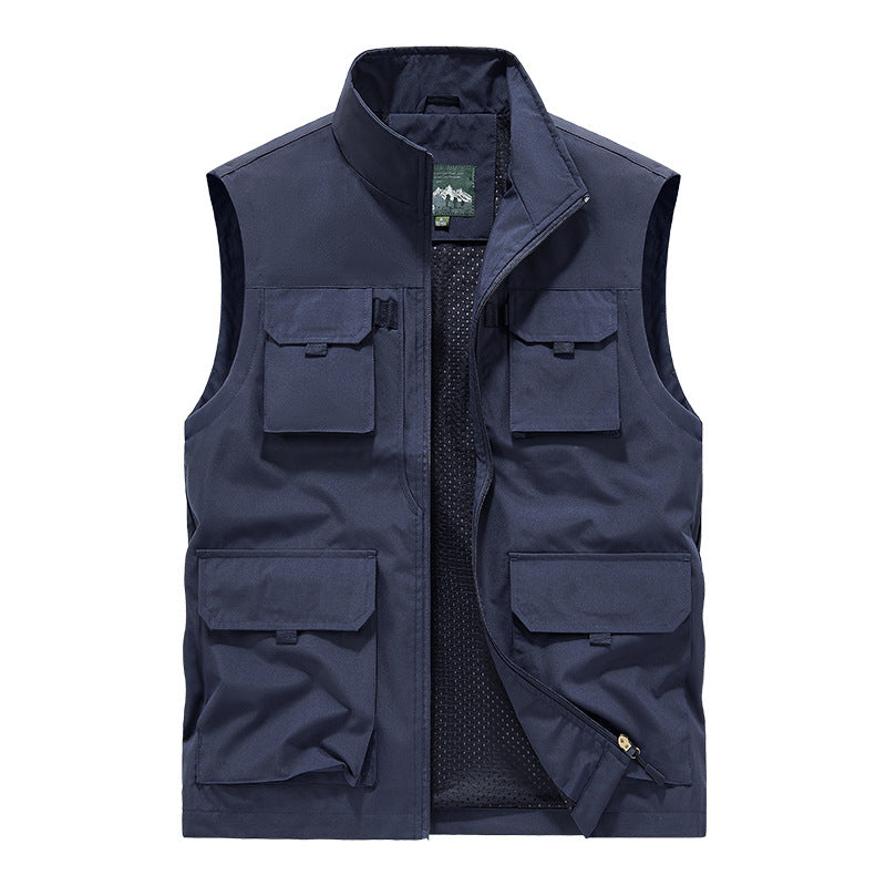 Men's Multifunctional Outdoor Vest with Multiple Pockets and Breathable Mesh Lining Mune Fashion