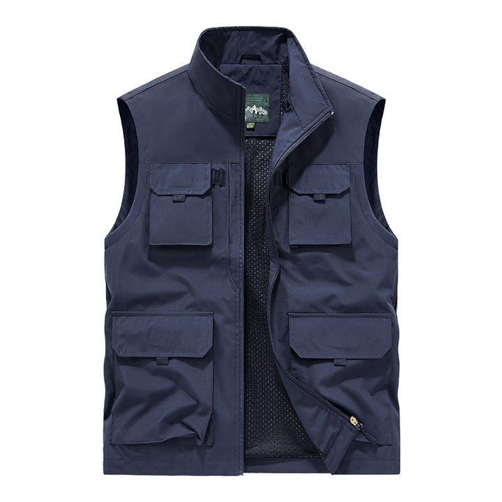 Men's Multifunctional Outdoor Vest with Multiple Pockets and Breathable Mesh Lining Mune Fashion