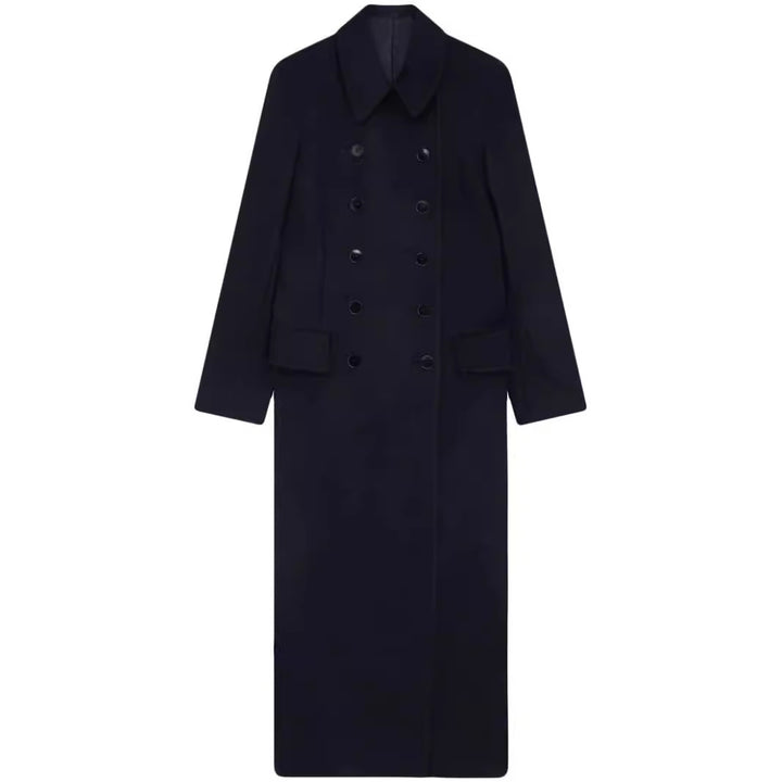 Women’s maximal long double-breasted wool coat with loose oversized fit Mune Fashion