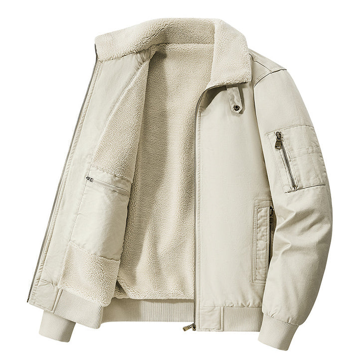 Men's  thermal sherpa-lined utility bomber jacket with inner zip stash pocket Mune Fashion