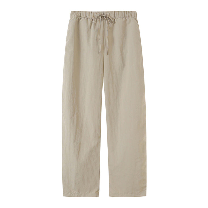 Women's high-waisted loose linen-look pants with drawstring waistband Mune Fashion