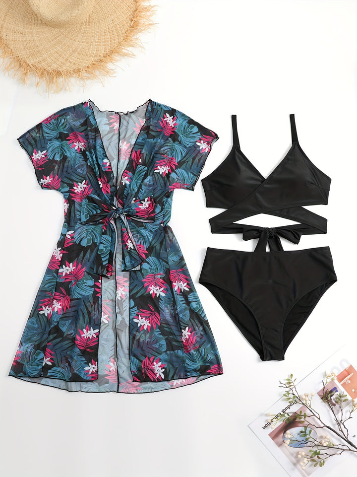 Women's Wrap Dress and Bikini Set Mune Fashion