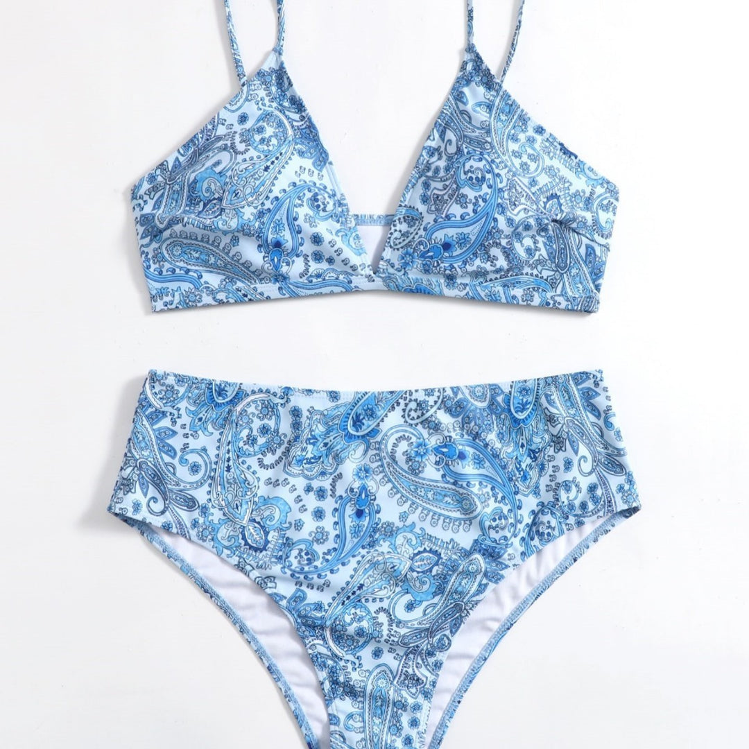 Women Bikini Set with Elegant Paisley Pattern Mune Fashion