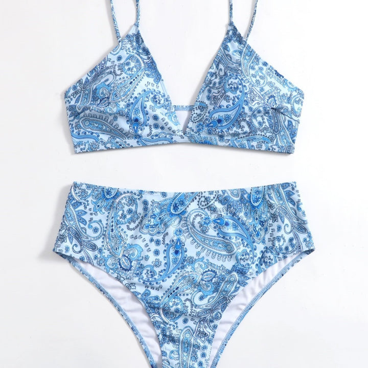 Women Bikini Set with Elegant Paisley Pattern Mune Fashion